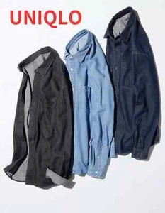 Uniqlo sovracamicia denim 4 colori, taglia XS - 4XL 476445 NUOVA - Foto 1 di 18
