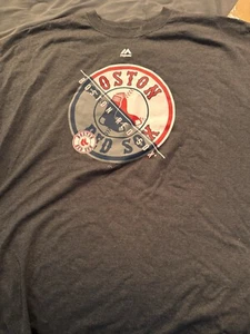 Majestic Boston Red Sox Mens Gray Short Sleeve T-Shirt Size 2xl - Picture 1 of 3