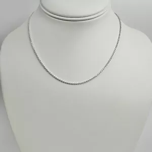 Minimal Solid .925 Sterling Silver Rope Chain 1.5mm 16 Inches Stamped .925 Italy - Picture 1 of 7
