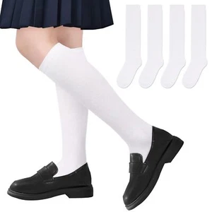 4 Pack Knee High Socks for Girls Knit School Uniform Socks Seamless Toe Over ... - Picture 1 of 6