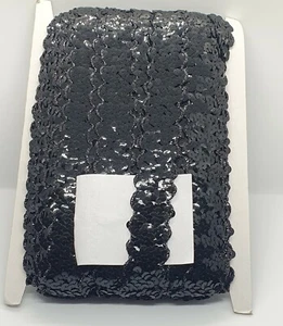 Cinta de recorte de trenza Ricrac ondulada lentejuela 1 m 30 mm - Imagen 1 de 2