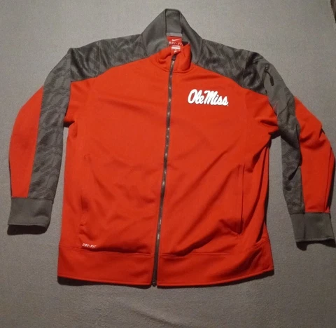 Nike Dri-Fit Ole Miss Rebels Full Zip Jacket XL Red Cover