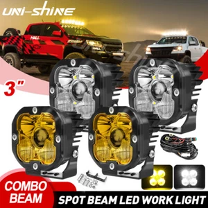 2x Láser 3"" LED Lámparas de Trabajo Conducción Offroad Vainas para Ford-150 Chevy Blanco Amarillo - Imagen 1 de 25