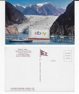 ALASKA CRUISE LINES LTD SS GLACIER QUEEN ODER SS YUKON STAR TRACY ARM POSTKARTE - Bild 1 von 1