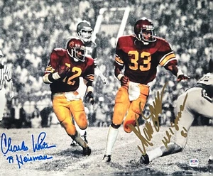 Marcus Allen & Charles White Signed 11x14 Photo USC Trojans PSA AI24863 - Picture 1 of 2