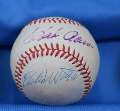Hank Aaron Eddie Mathews Psa Dna Reach Cronin American League Signed Baseball - Image 1 of 2