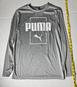 Puma Shirt Kids Medium Activewear Pullover Gray Long Sleeve - Picture 1 of 5