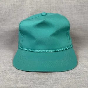 Cappello da baseball vintage bianco Yupoong berretto NOS Deadstock corda SnapBack verde acqua nuovo - Foto 1 di 10