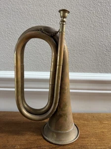 CUERNO DE CORNETA ESTILO CALVARIO MILITAR DE LATÓN VINTAGE CON BOQUILLA CAMPANA DE 4" - Imagen 1 de 10