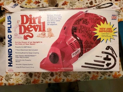 Royal Dirt Devil Plus 2-Speed Hand Vacuum Model 10515 W/Hose, Atchmnts, Bags EC - Image 1 of 4