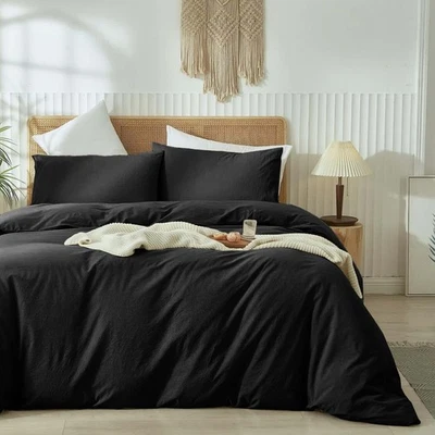 Juego de funda nórdica de 3 piezas cierre de botón suave transpirable funda de edredón juegos de cama Foto 1 de 4