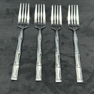 Rogers Citdael Bambus 4 Salatgabeln Stanley Roberts eingestellt 7,25" Länge - Bild 1 von 5