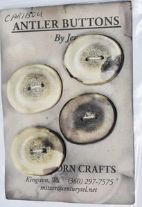 4 Hand crafted authentic Caribou antler buttons Alaska Vintage 1980s - Picture 1 of 2