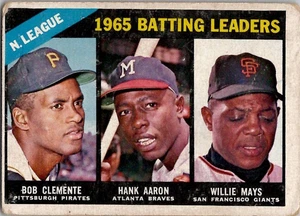 1966 Topps Líderes de Bateo Aaron Mays Clemente #215 *Relleno de Bajo Grado* - Imagen 1 de 2