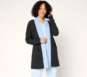 Joan Rivers Classics Collection Cardigan regolare doppia maglia aperto davanti bicolore S - Foto 1 di 1