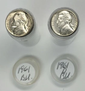 1961 - P AND D UNCIRCULATED JEFFERSON NICKEL ROLL CHOICE TO GEM BU - Picture 1 of 1
