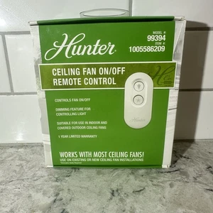 Hunter 99394 Universal On/Off Damp Rated Ceiling Fan Remote Control White New - Picture 1 of 3
