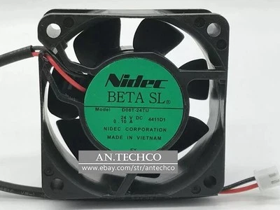 Nidec BETA SL D06T-24TU 24V DC 0.10A 6cm 6025 60mm cooling fan 2 Pin - Image 1 of 3