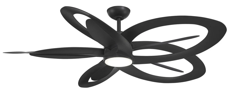Minka-aire F862L-CL 60" Black Ceiling Fan with Warm White LED & Remote