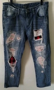 Pantalones de mezclilla para hombre INC 33W 30L desgastados - Imagen 1 de 6