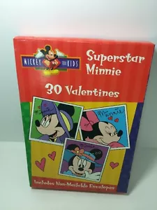 Valentine Cards Super Star Minnie Mouse Late 1990's Sealed Box 30 - Bild 1 von 6