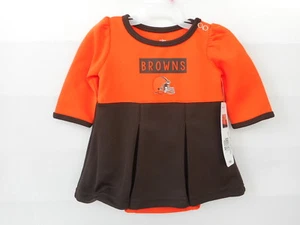 Ropa de equipo de la NFL Cleveland Browns vestido de animadora bebé niño pequeño niñas - Imagen 1 de 3