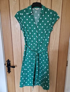 Boden Green Spotted Cotton Dress size 8 - Picture 1 of 5