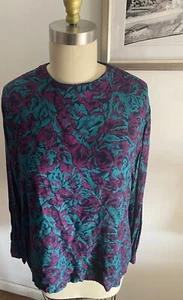 Womens Country Sophisticates By Pendleton Blouse Size 14 Floral Long Sleeve Top - Picture 1 of 9