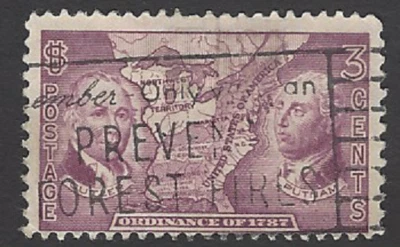 Scott# 795 3c ORDENANZA NOROESTE - "PREVENIR INCENDIOS FORESTALES" Eslogan Cancelar - (A-3) Foto 1 de 2