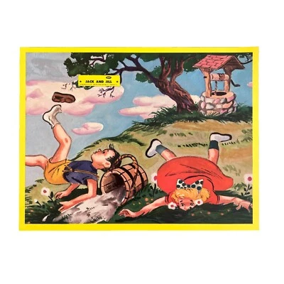 PÓSTER JACK AND JILL Impresión 10" X 13" RARO Promo Rima Infantil Foto 1 de 4