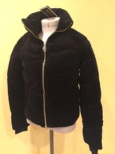 Juniors XS Black Juicy Couture Black Label Velour Puffer Coat Jacket NWT $248 - Picture 1 of 9