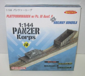 Dragon 1/144 Panzer Korps Set 16 WWII Plattformwagen mit Pz.III & Eisenbahngondel - Bild 1 von 1