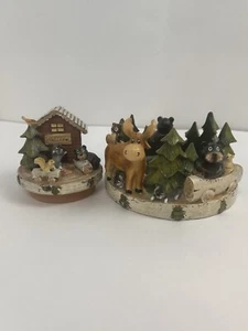 Yankee Candle Mountain Lodge Large Jar Holder With Candle Topper Rare Resin - Picture 1 of 9