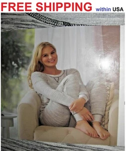 FELINA 2 Pc Pajama, Lounge Set Drawstring Stretch Gray w/pink Women's Size XXL - Picture 1 of 13