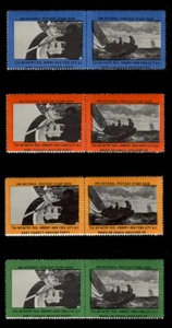 ASDA STAMP SHOW LABELS - 1966, PERFORATED, SET OF 8 (4 PAIRS) - Imagen 1 de 2