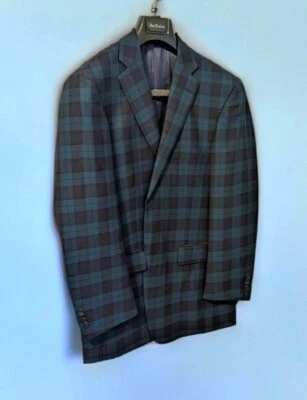 Casaco esportivo masculino PAUL FREDERICK lã preto relógio tartan 40S - Imagem 1 de 4