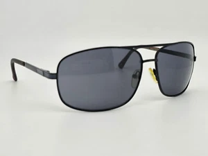 Tommy Hilfiger Vance Black Frame Grey Lens Aviator Sunglasses w/ Flexhinge 64mm - Picture 1 of 14