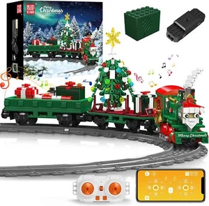 Mould King Weihnachtszug Bausatz, Eisenbahnschienenfahrzeugmodell mit Motor - Bild 1 von 6