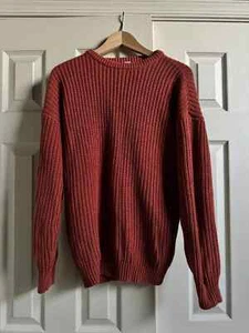 Vintage American Apparel Fisherman Medium Sweater Rust Copper Red - Picture 1 of 3