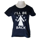I'll Be Back Damen-T-Shirt Top mittelkurzarm Amboss Etikett Jesus Doves schön
