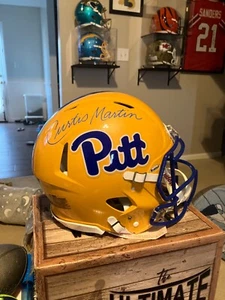 Curtis Martin Autographed Authentic PITT Panthers Helmet Radtke COA - Picture 1 of 3