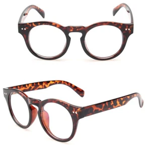 Anteojos retro unisex redondos ovalados con borde completo marco lente transparente Rx - Imagen 1 de 11