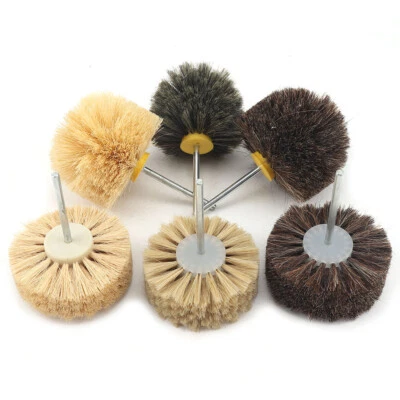 Horse Hair Polishing Wheel Brush Buffing Abrasive Rotary Tool with 1/4" Handle - Image 1 of 4