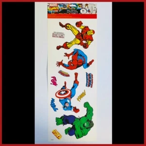 Marvel Comics SUPER HERO 11 Sticker Wall Decals SPIDER-MAN Iron Man HULK Captain - Picture 1 of 5