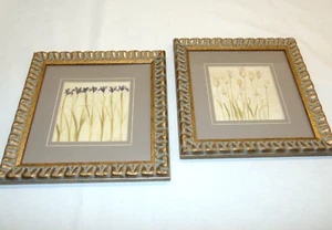 CHERI BLUM Vtg Framed Matted Floral Prints Iris &Long Stemmed Tulips 8.5" x8.5" - Picture 1 of 6