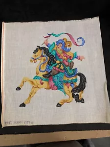 PATTI MANN HANDPAINTED NEEDLEPOINT CANVAS, COURT JESTER ON HORSEBACK, #2107 - Picture 1 of 3