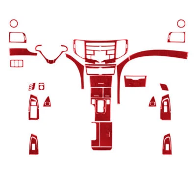 Kit completo interno de fibra de carbono vermelho adesivo acabamento capa 37X para Acura TSX 2009-14 - Imagem 1 de 4