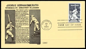 1983 Babe Ruth FDC- Baseball's Greatest Slugger LRC Cachet - Picture 1 of 2