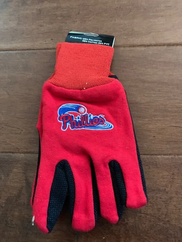 MLB NWT NO SLIP UTILITY WORK GLOVES WORK LOGO - PHILADELPHIA PHILLIES Cover