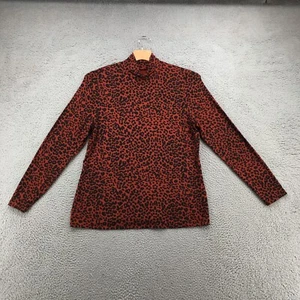 Ava & Viv Long Sleeve Blouse Top Womens 2XL Multicolor Animal Print Mock NEW - Picture 1 of 21